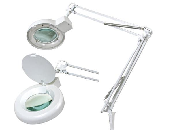 Lampara Lupa Articulada 5 Dioptrias Con Luz Fluorescente Ciruclar 22W Blanca