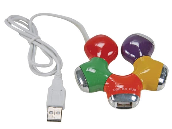 Hub Switch Usb 20 4 Puertos Multicolor Hq Cadena Con Puertos Se Pueden Girar