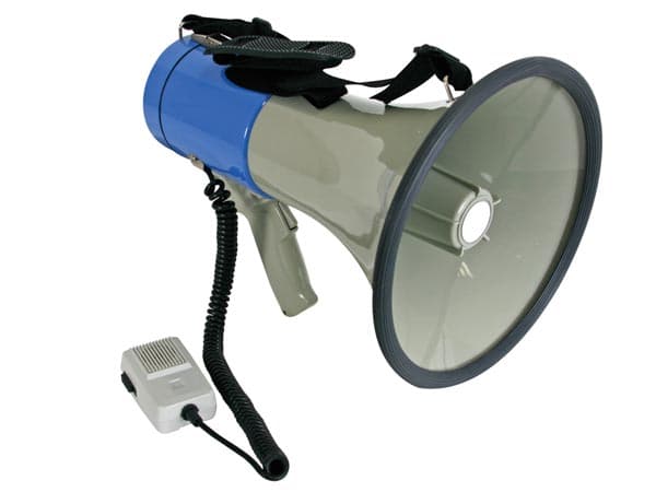 Megafono Con Bandolera Espiral Microfono 25W Ideal Para Manifestaciones Fiestas
