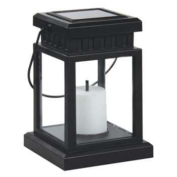 Lampara Led Solar Para Jardin 15V Luz Blanca Negro