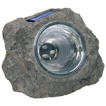 Luz 3 Led 006W Solar Diseo Roca Exterior Ip44 Gris