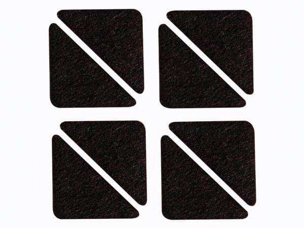 8 x CINTA FIELTRO ADHESIVA TRIANGULAR COLOR NEGRO 8 UNIDADES