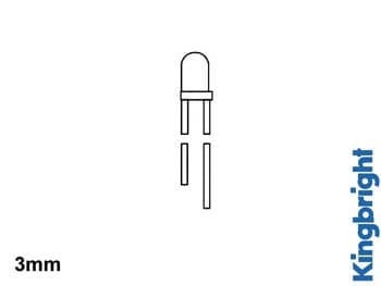 LED ESTANDAR 3mm ROJO DIFUSO