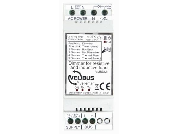 Dimmer Para Sistema Velbus 1 Canal 200W Carga Inductiva Resistiva