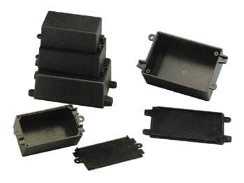 CAJA ABS CON ORIFICIOS DE VENTILACION COLOR NEGRO 72 x 44 x 25 mm