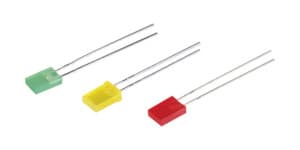 LED RECTANGULAR 2x5mm ROJO DIFUSO 8mcd