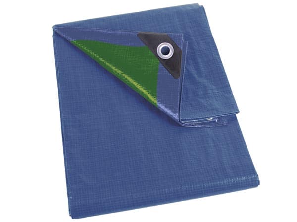 LONA TOLDO IMPERMEABLE CON OJETES DE FIJACION AZUL VERDE BASIC 4 x 5m