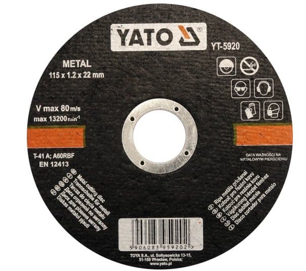 DISCO DE CORTE DE METAL 115x12x22mm PARA AMOLADORA RADIAL DE MANO ALTA CALIDAD