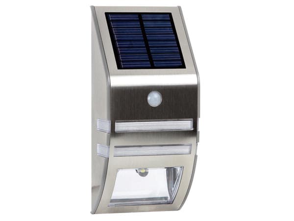 Elegante Lampara Solar Mural Para Exteriores Acero Inoxidable Pir 03W