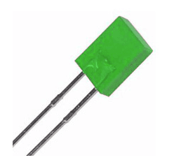 LED RECTANGULAR 2x5mm VERDE DIFUSO 8mcd