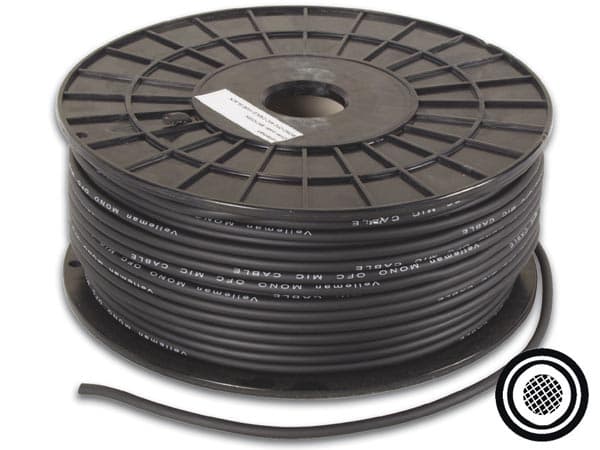 CABLE OFC MICROFONO MONO NEGRO CON CUBIERTA DE GOMA METROS SUELTOS 1m